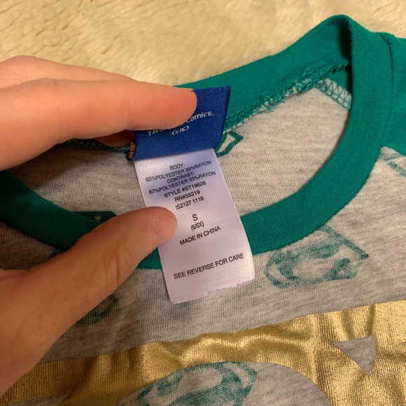 SUPERMAN girls T-shirt green - size S(6/6X) - Picture 3 of 3